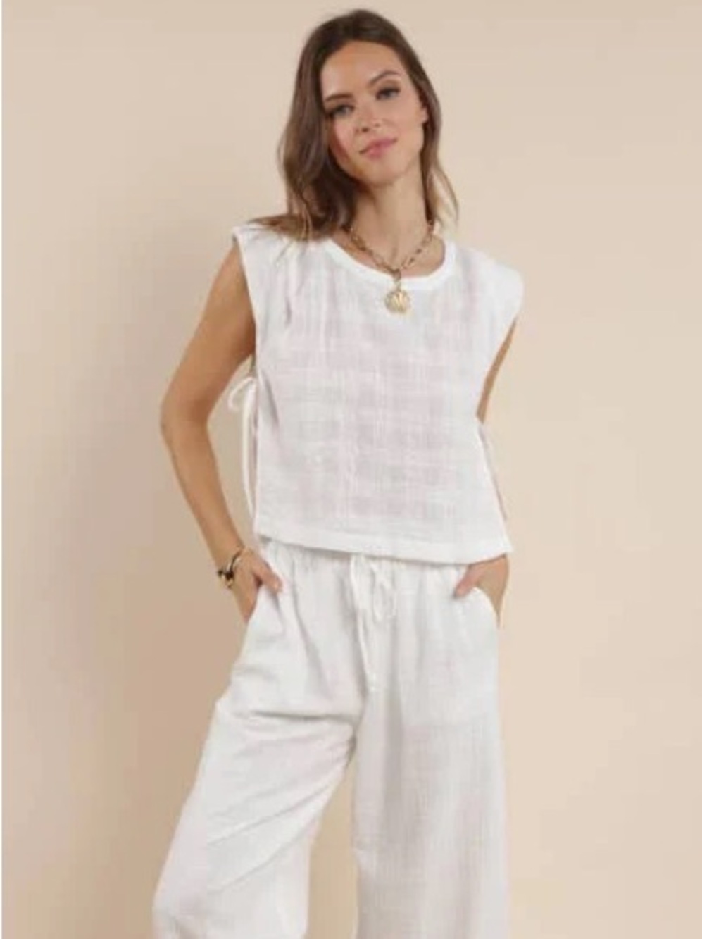 Sage the Label Salt Air Muscle Crop Top